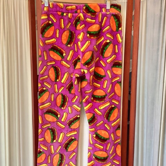 Candy Pink Girls Pajama Pants With Hamburgers and Fries Size 14/16 - Picture 4 of 6